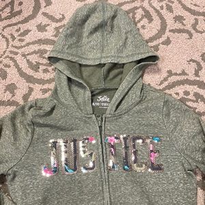 Justice zip up hoodie